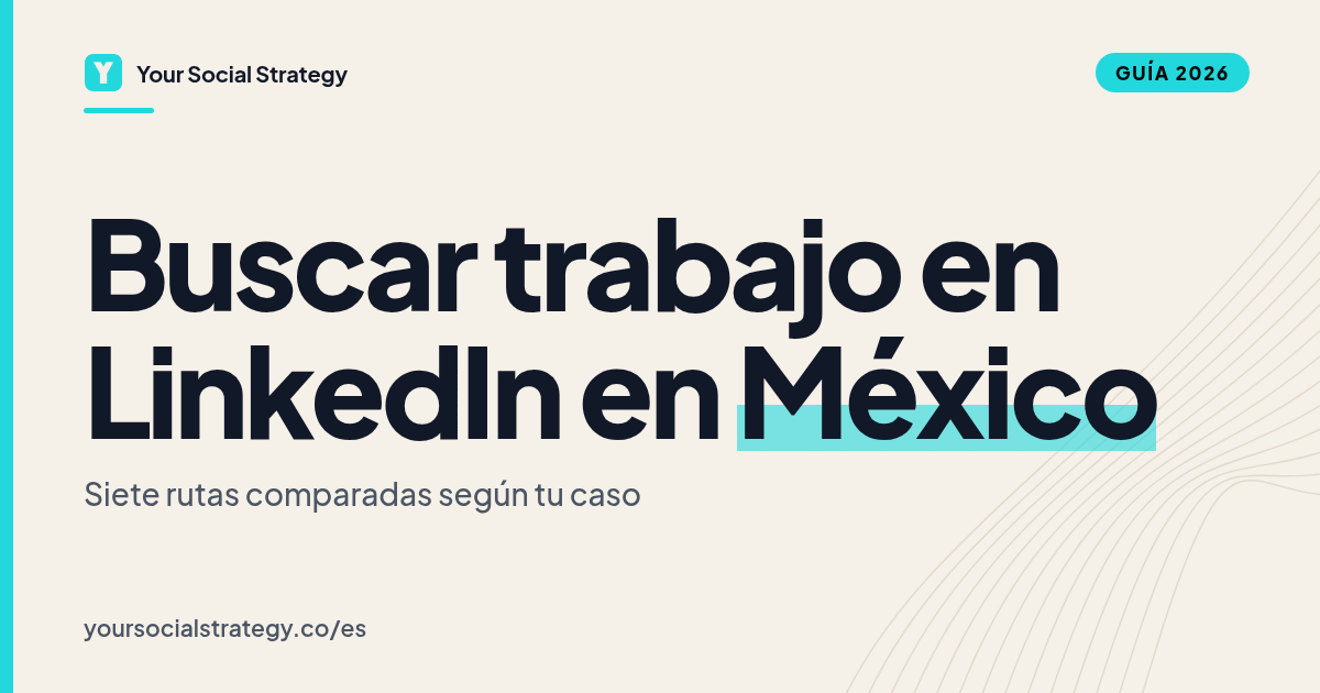 Portada: Buscar trabajo en LinkedIn en México, guía 2026 con siete rutas comparadas según tu caso. Por Frank Velasquez.