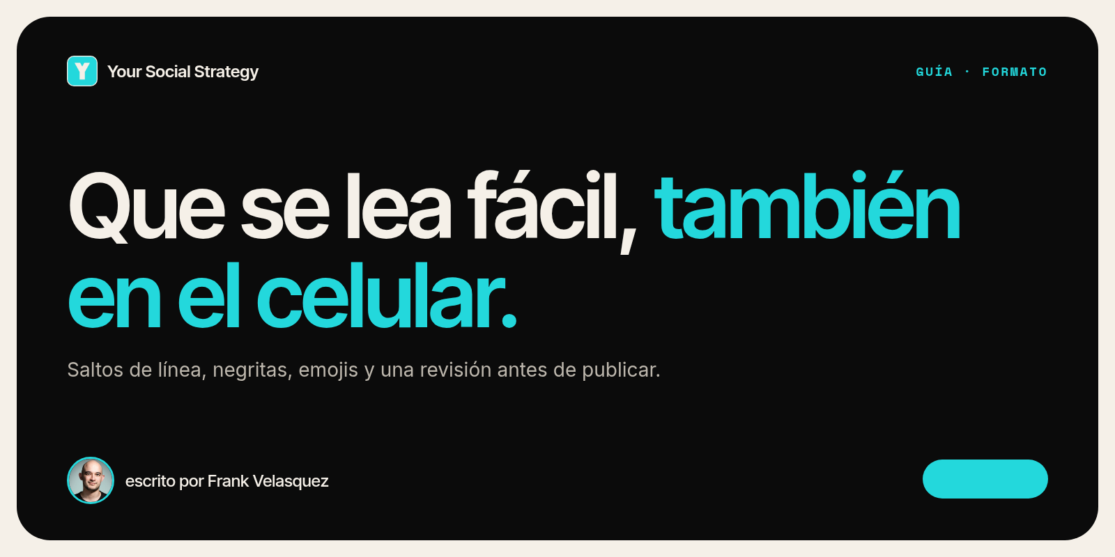 Portada: Que se lea fácil, también en el celular.
