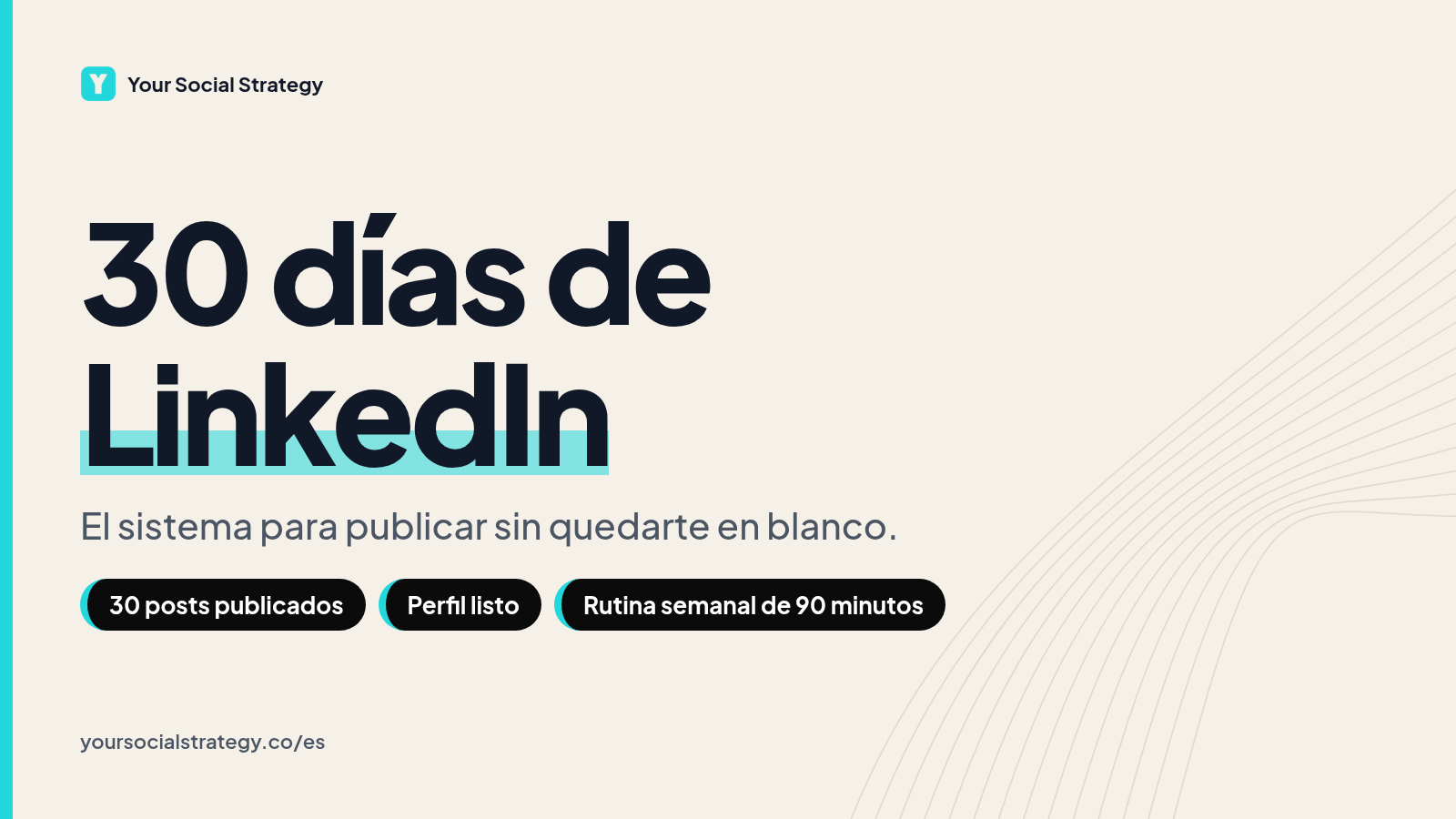 30 días de LinkedIn: el sistema para publicar sin quedarte en blanco. 30 posts publicados, perfil listo y una rutina semanal de 90 minutos. Por Frank Velasquez.